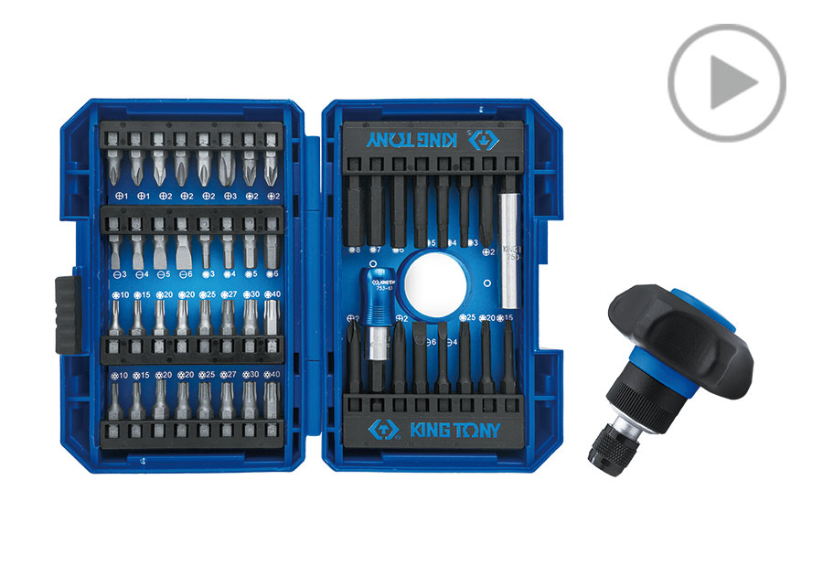49件式 1/4" BIT迷你型棘轮掌心雷组  KING TONY  1048MR