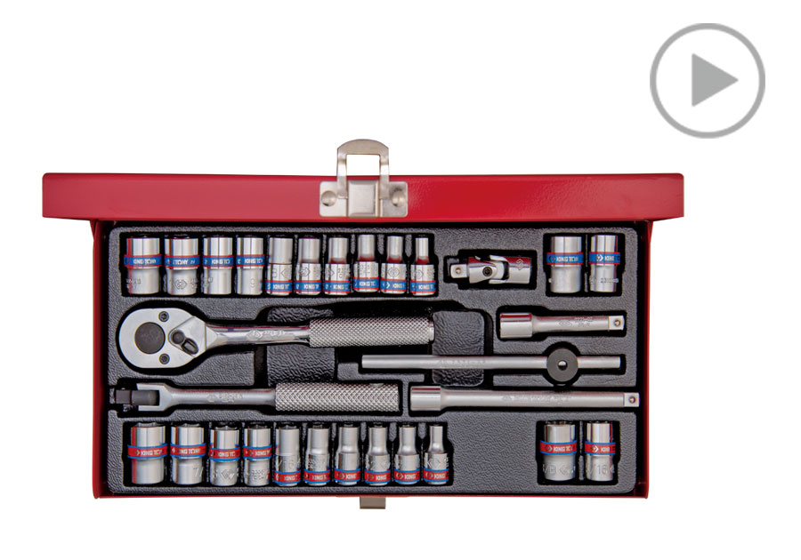 30件式 1/4" DR. 六角套筒扳手組  KING TONY  2530CR