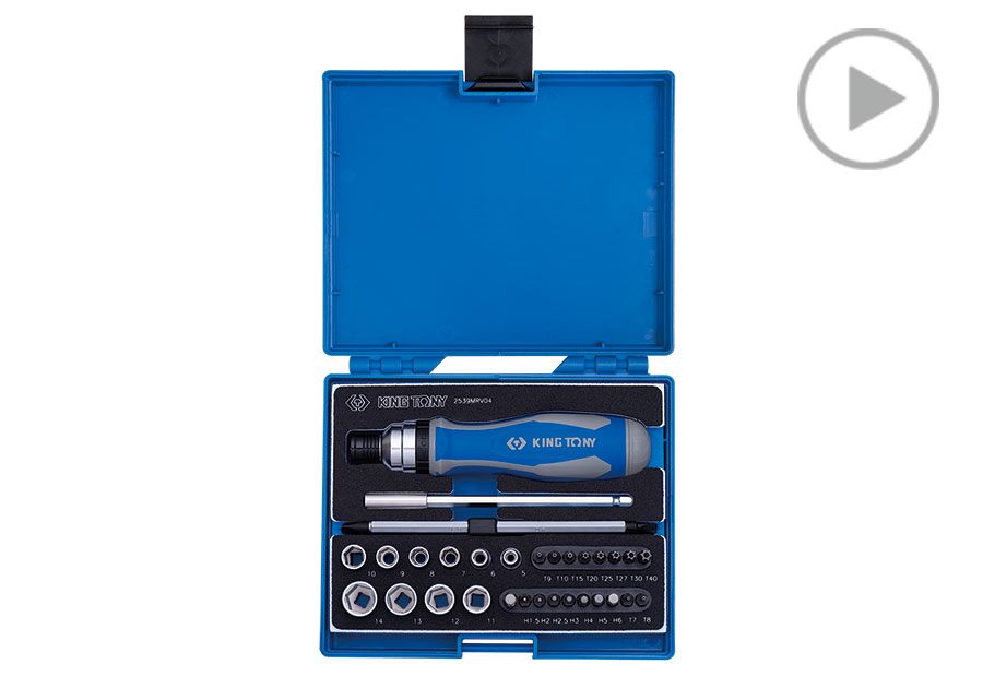 39件式 1/4" 伸缩棘轮起子组  KING TONY  2539MRV04