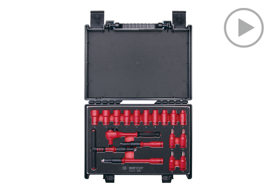 18件式 1/4" DR. 耐電壓絕緣工具組  KING TONY  25VE01MRV