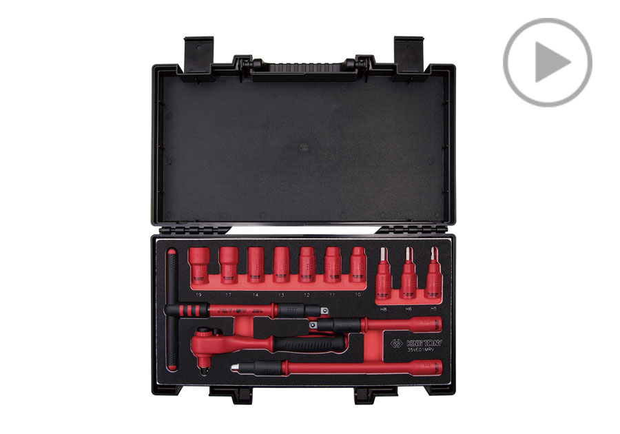14件式 3/8" DR. 耐電壓絕緣工具組  KING TONY  35VE01MRV