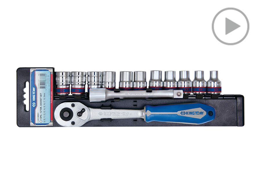 13件式 1/2" DR. 六角套筒扳手组套  KING TONY  4313MR01