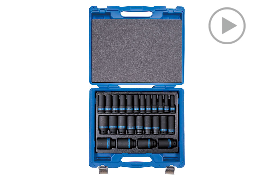 25件式 1/2" DR. 气动六角长套筒组  KING TONY  4435MP