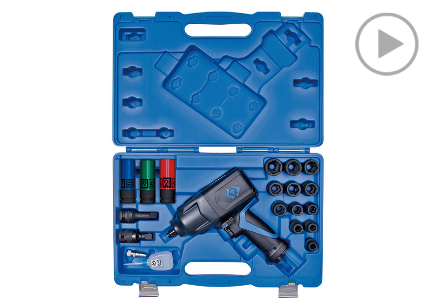 19件式 1/2" DR. 轻量化气动扳手及套筒组  KING TONY  44801FMP