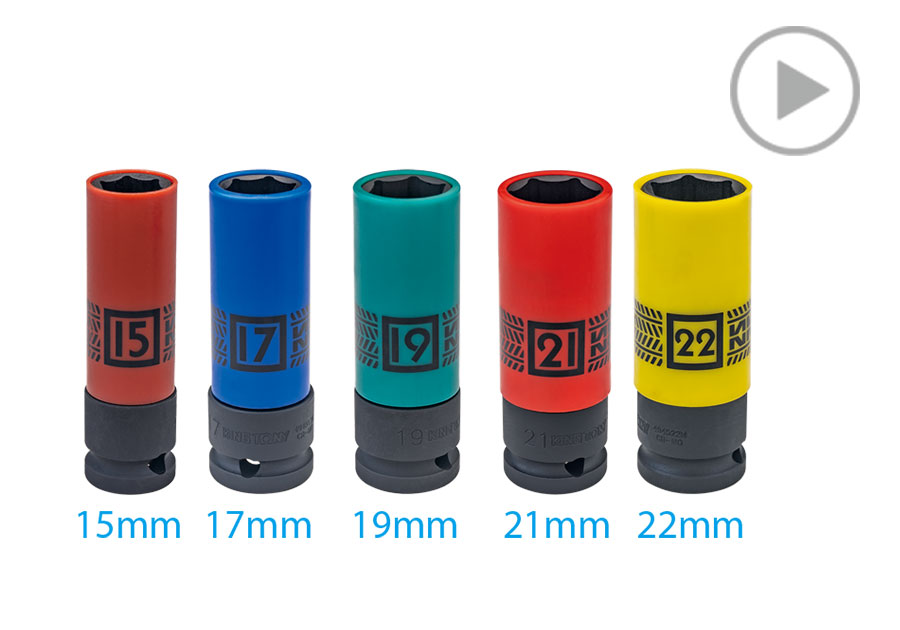 1/2" DR. 公制六角彩色气动轮胎套筒  KING TONY  4945M