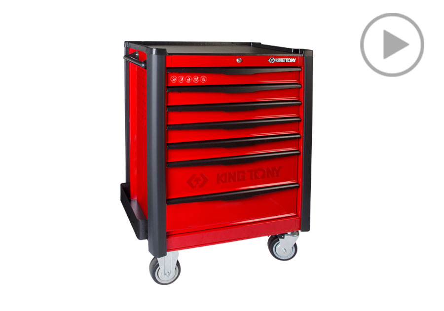 七抽防撞护条红色工具车  KING TONY  87934-7BF