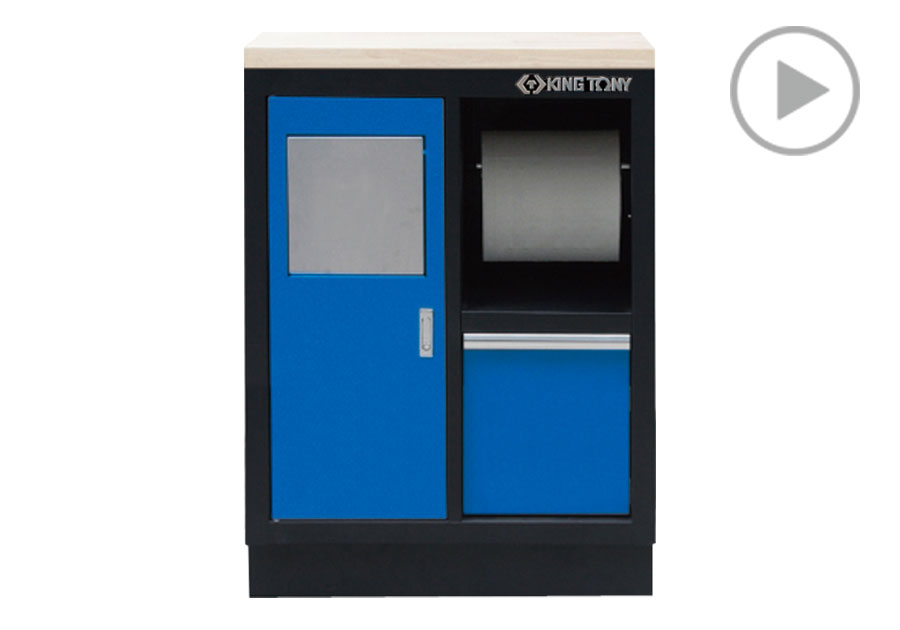 纸巾架+垃圾桶(黑蓝)  KING TONY  87D11-11A-KB